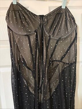 SHEIN | Dresses | Joyfunear Contrast Mesh Ruffle Hem Bow Front Tube Dress |  Poshmark